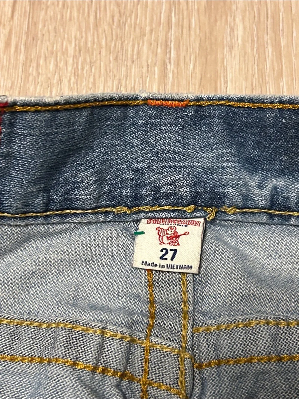 True Religion Distressed Patched Slim Blue Women's Jeans Sz 27